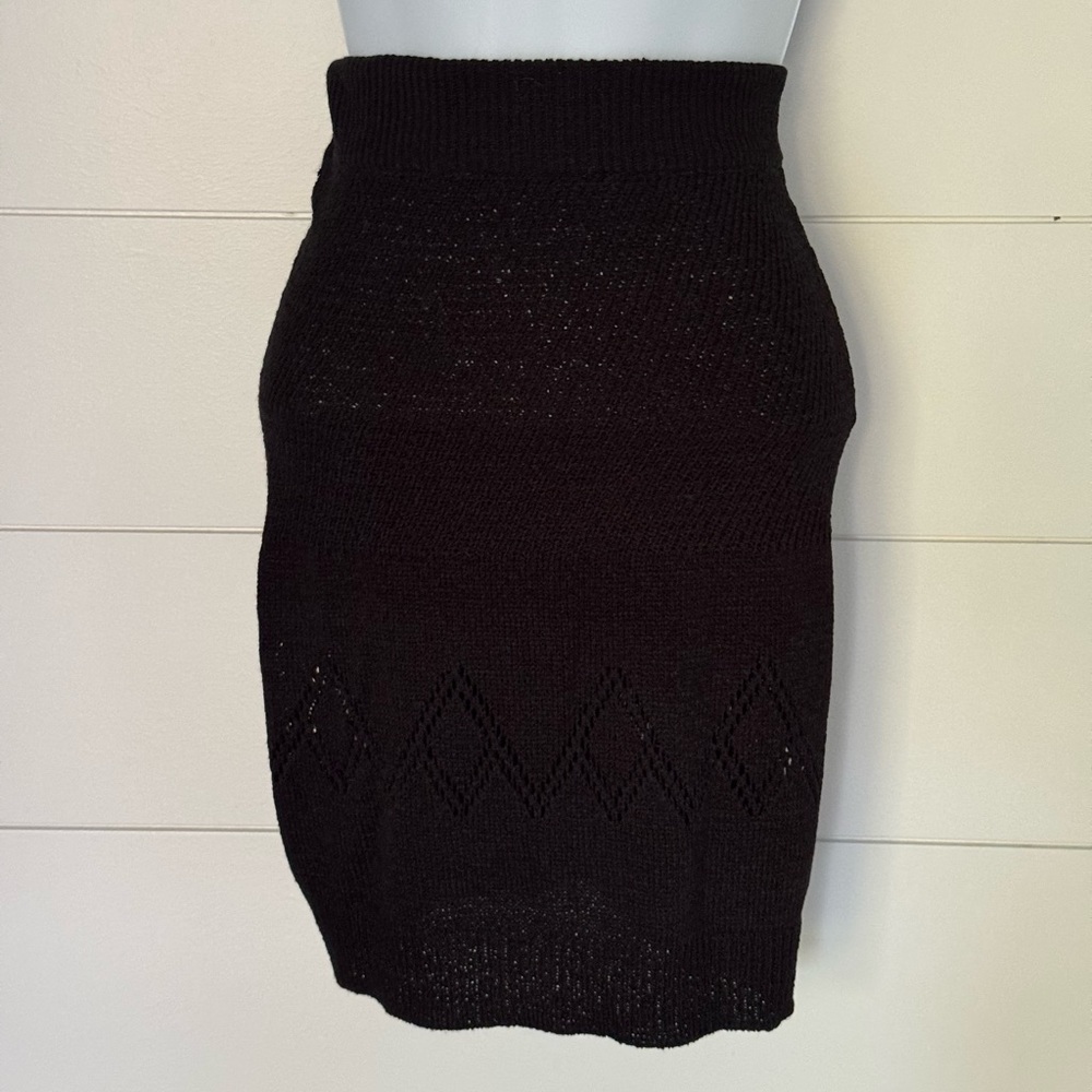 Lisa Says Gah Black Textured Pencil Skirt, Women’s M/L